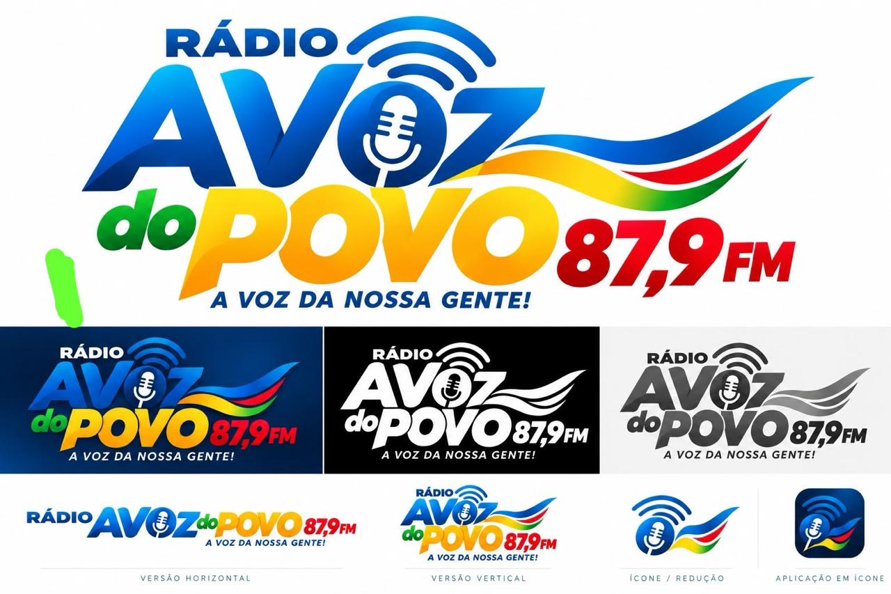 Variações da identidade visual fornecida da rádio